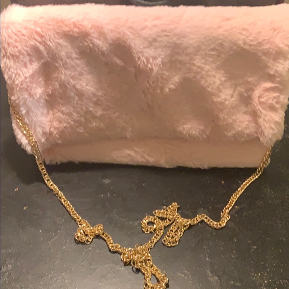 Furry clutch purse